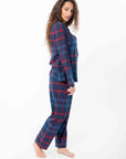 Orchidea tartan blu/rosso
