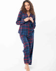 Orchidea tartan blu/rosso