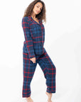 Orchidea tartan blu/rosso