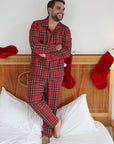 Orchidea uomo tartan rosso classico