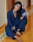 Plume blu con piume